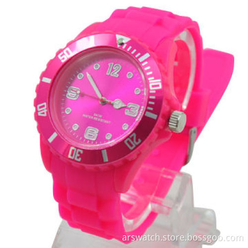 Promotional cheap plastic watch, plastic case and silicon band, Japan movement, Japan batteryNew